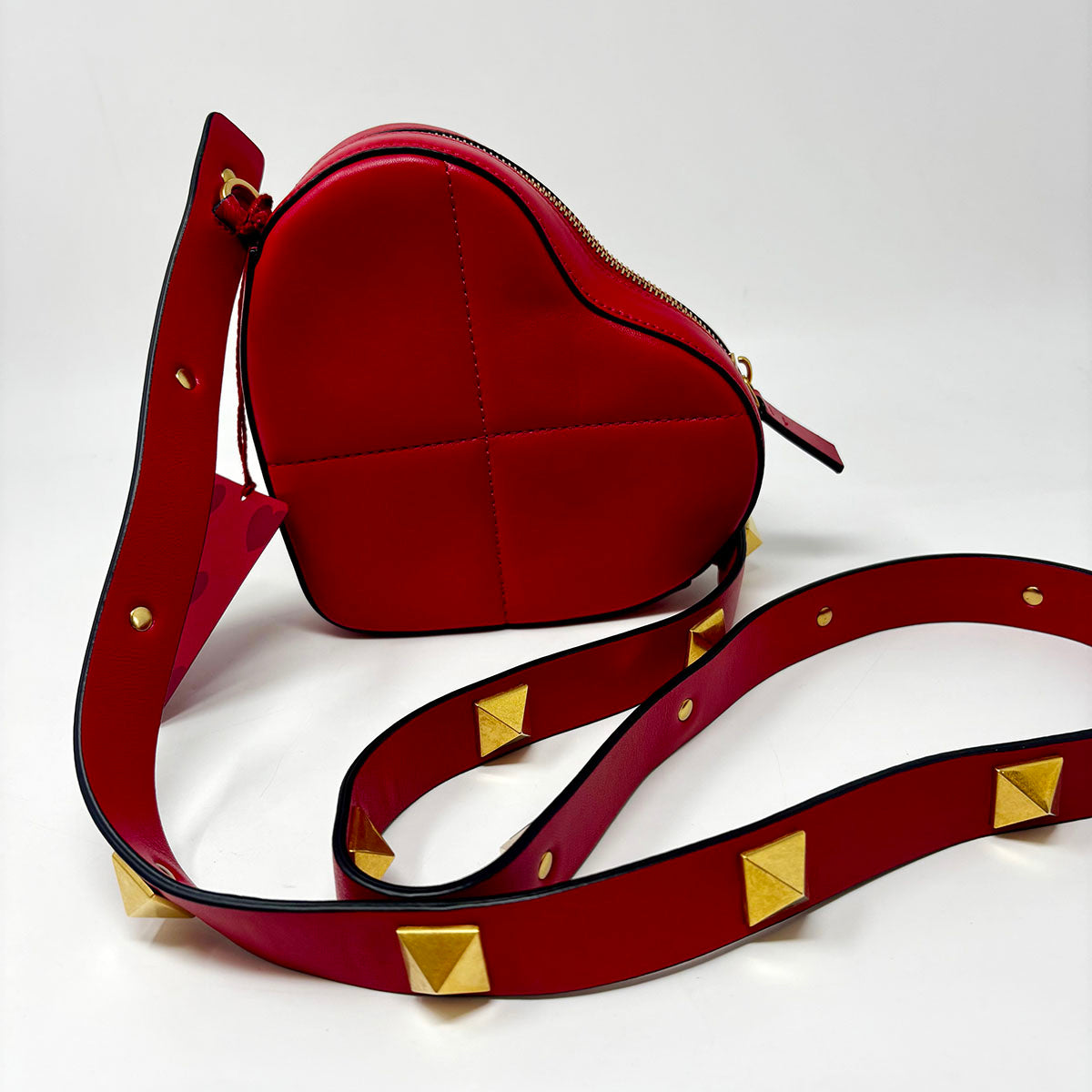 Valentino Garavani Roman Stud Amore Shoulder Bag Quilted Leather