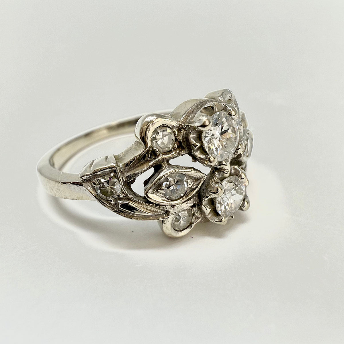 Vintage 14K White Gold with Diamonds