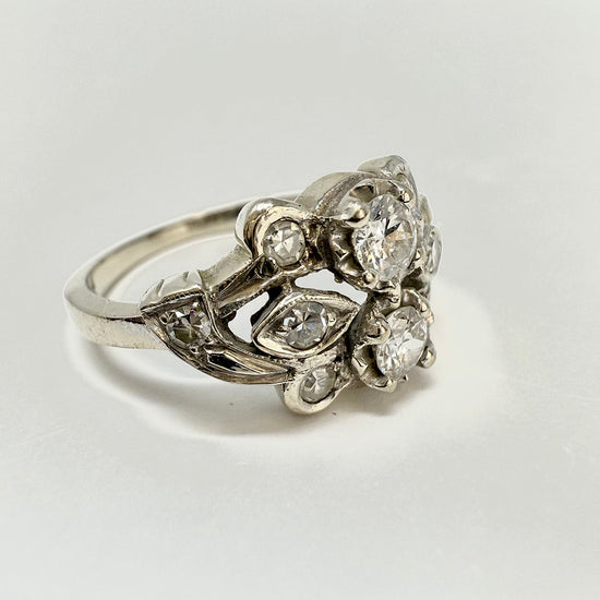 Vintage 14K White Gold with Diamonds