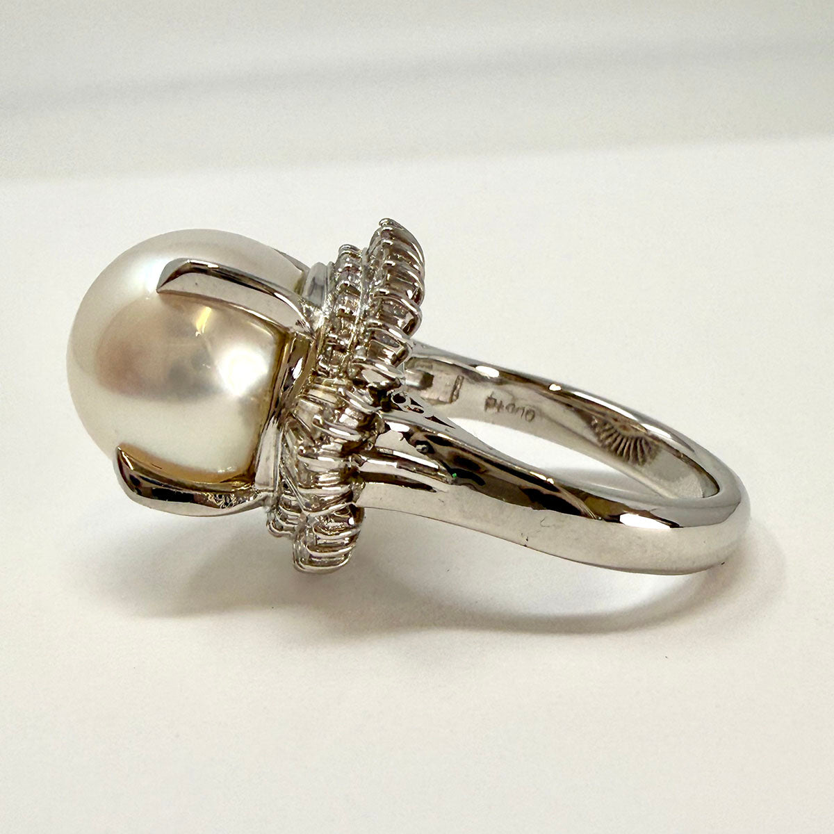 Platinum Pearl and Diamond Ring