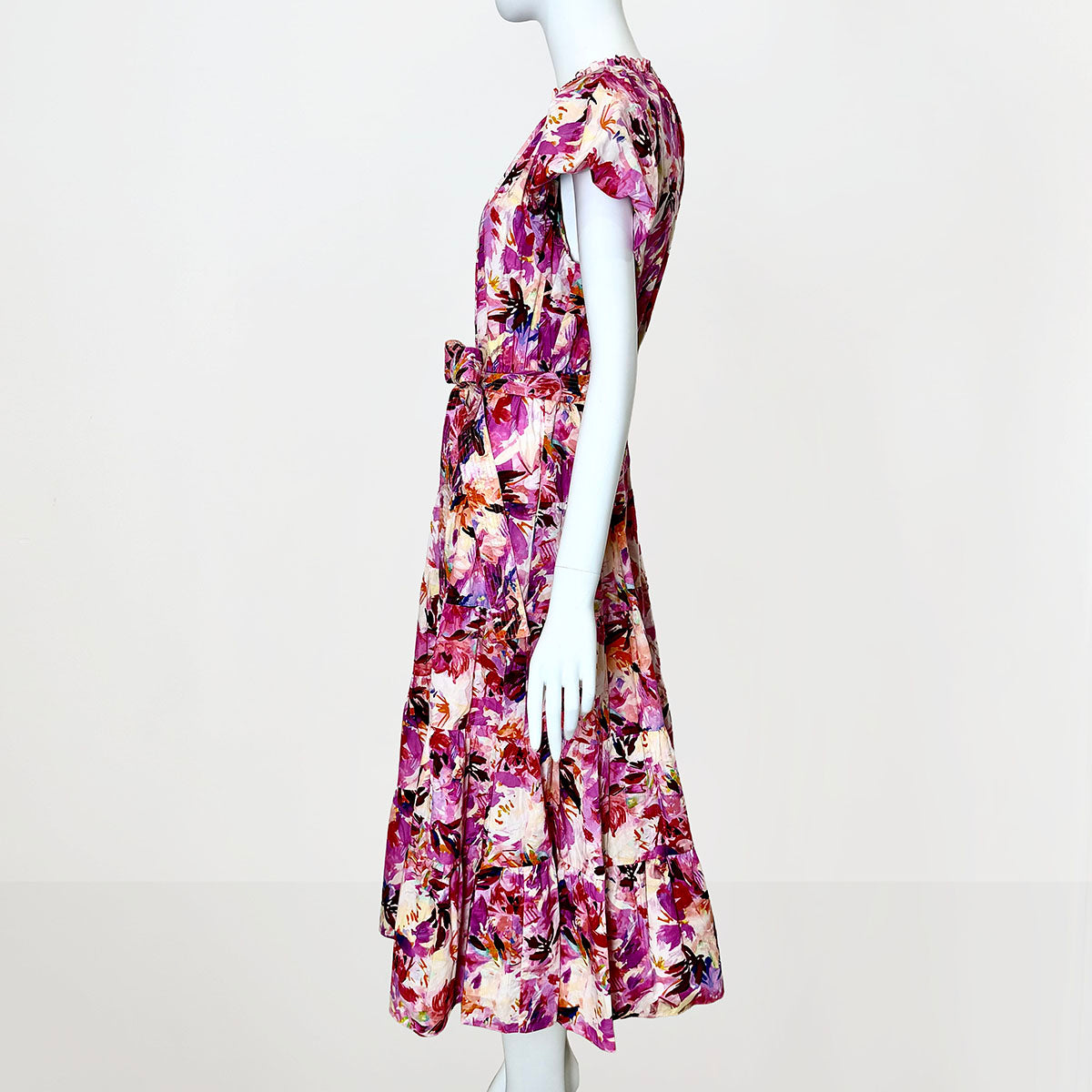 Ulla Johnson Tiered Printed Dress with Belt