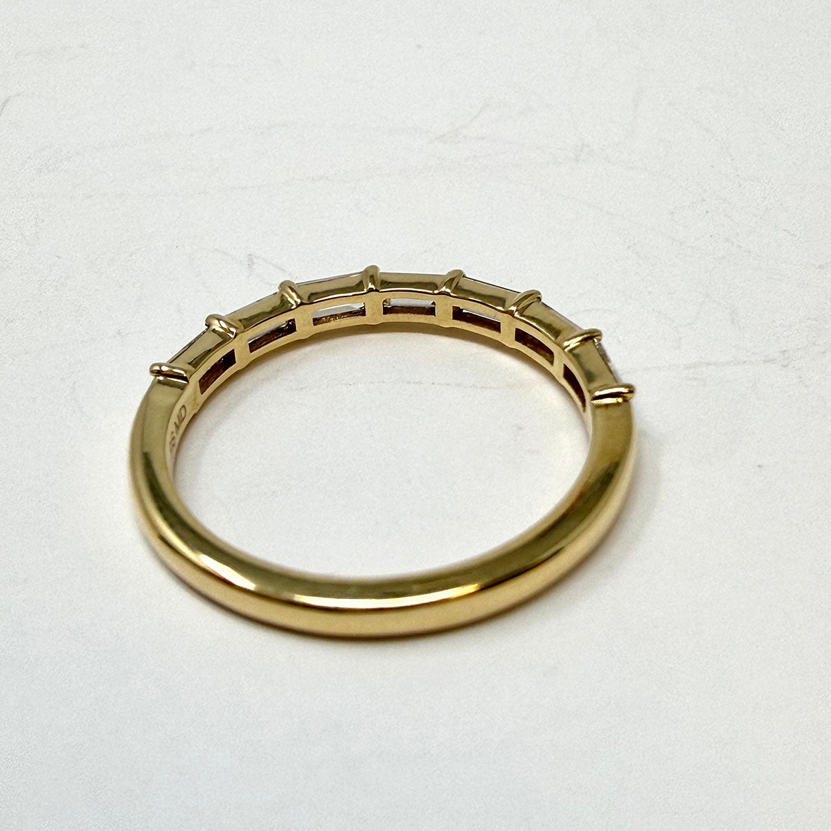 14K Gold Ring with Lab Grown Baguette Diamond