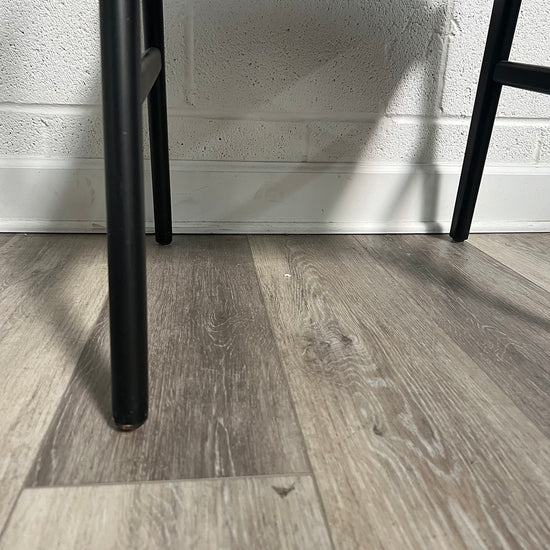 Set Of 4 Black Wood Dining Chairs