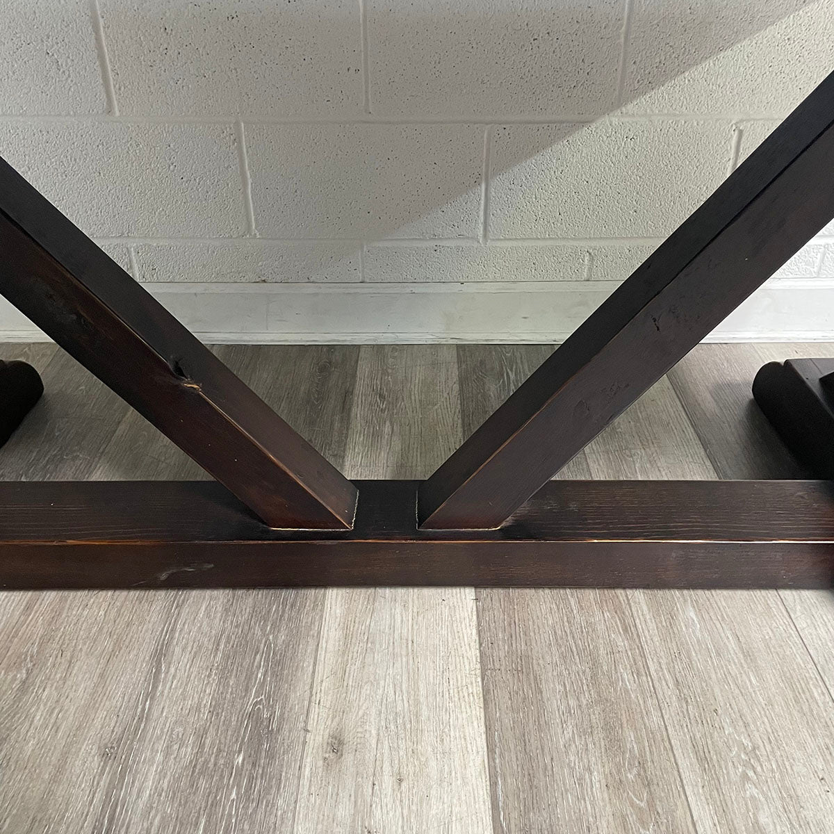 Rustic Wood Trestle Dining Table