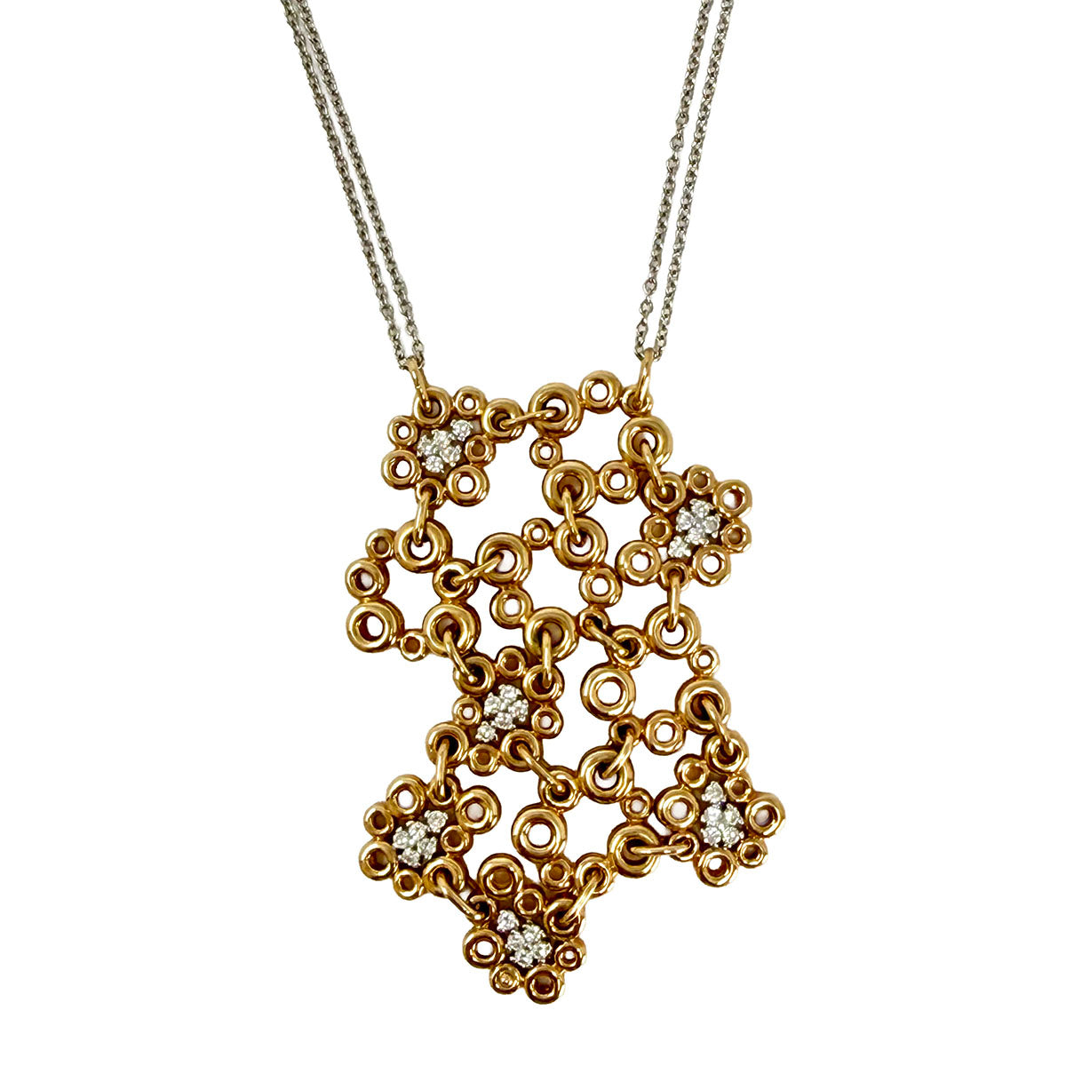 Roberto Coin 18K Gold Diamond Link Pendant Necklace