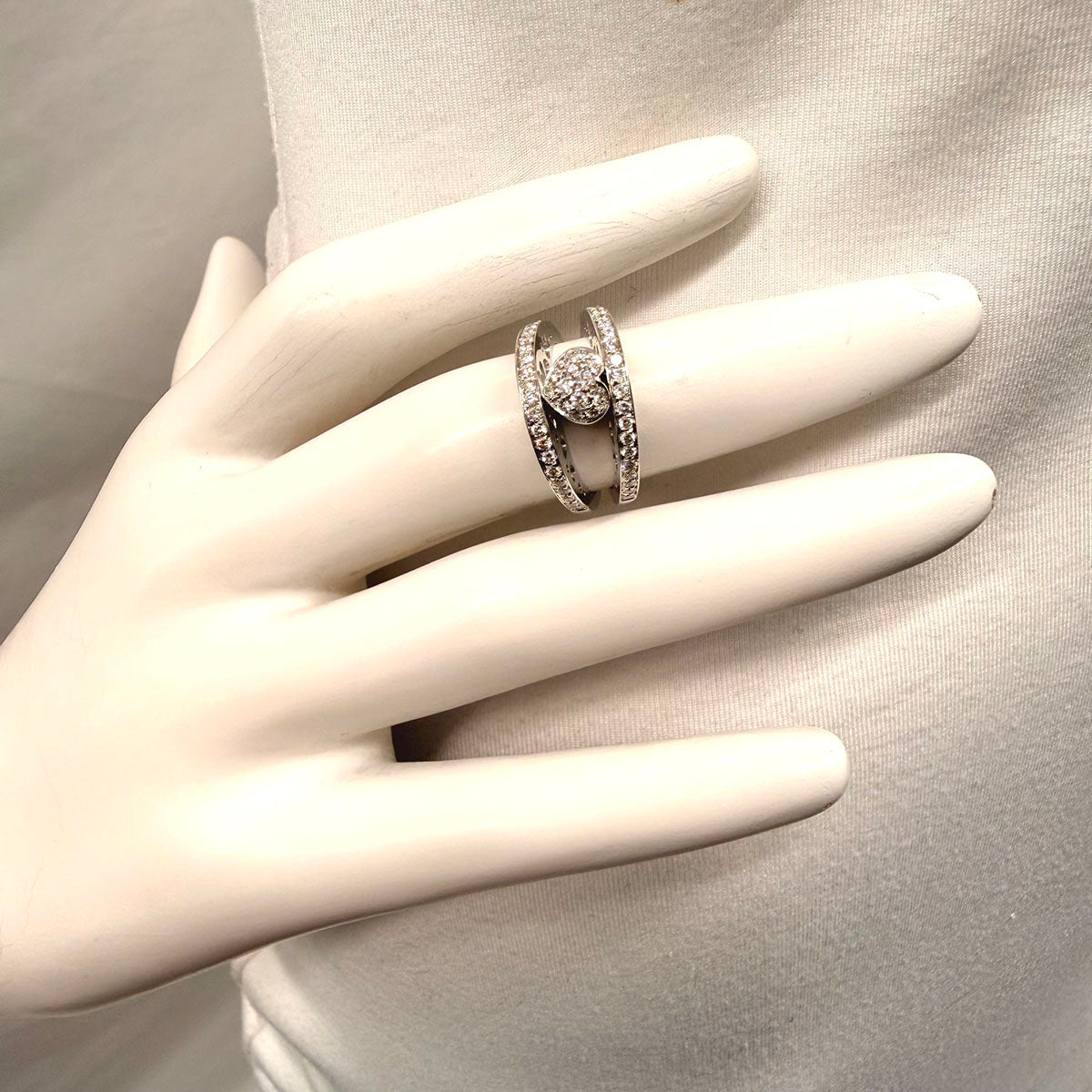 Giolomoda 18K White Gold Star Design Diamond Ring