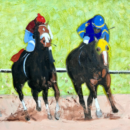 "Horse Race", Signed and Dated