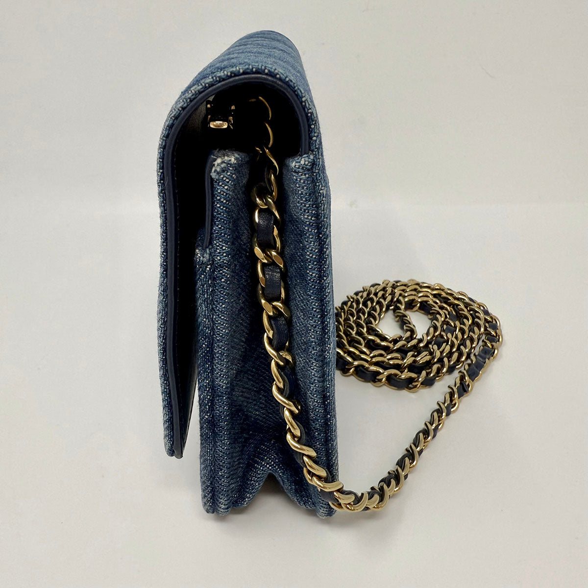 Chanel 2021 Denim Wallet on Chain