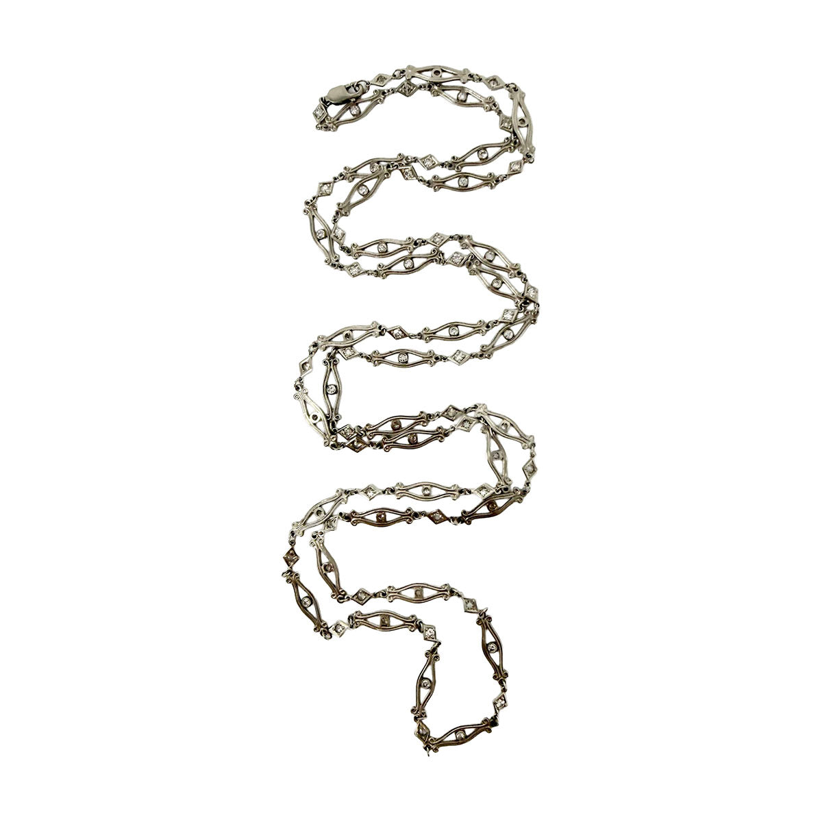 32" Platinum and Diamond Necklace
