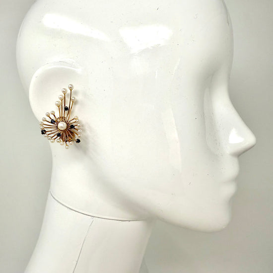 Sapphire and Pearl Earrings