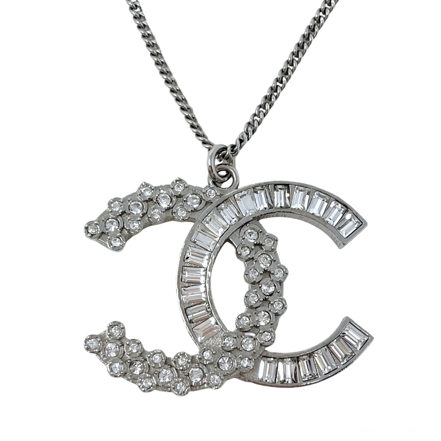 Chanel Interlocking Crystal Embellished CC Pendant Necklace