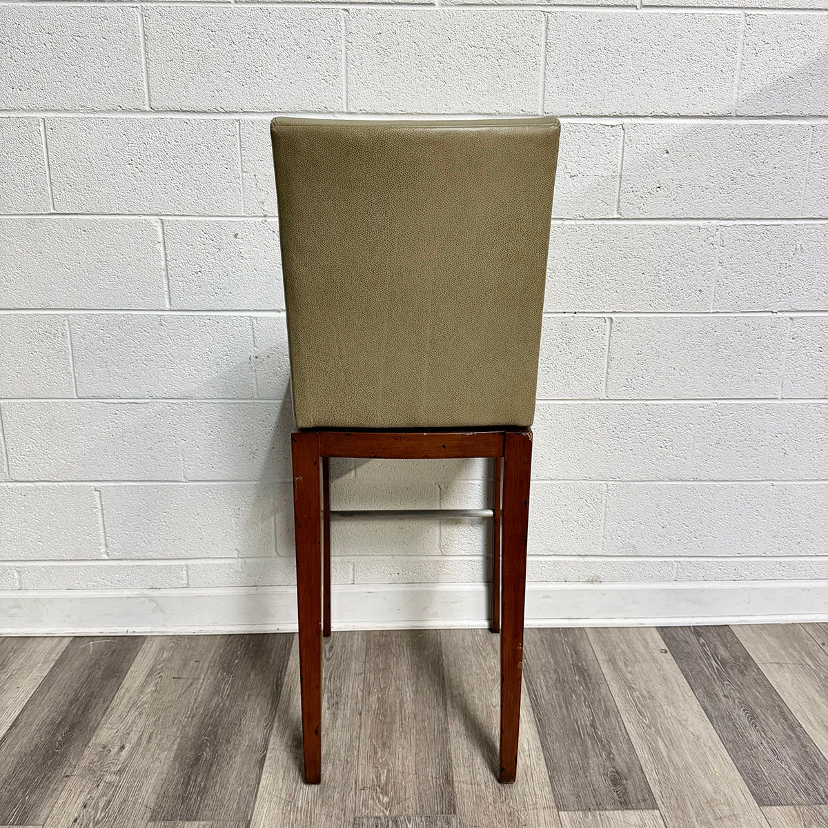 A. Rudin Set of 5 Leather Swivel Bar Stools