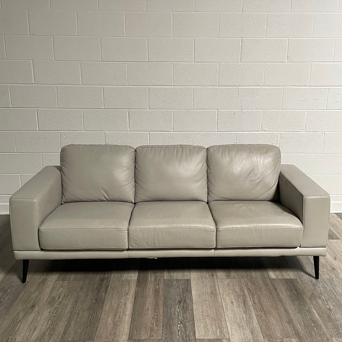 Grey Leather-like Sofa