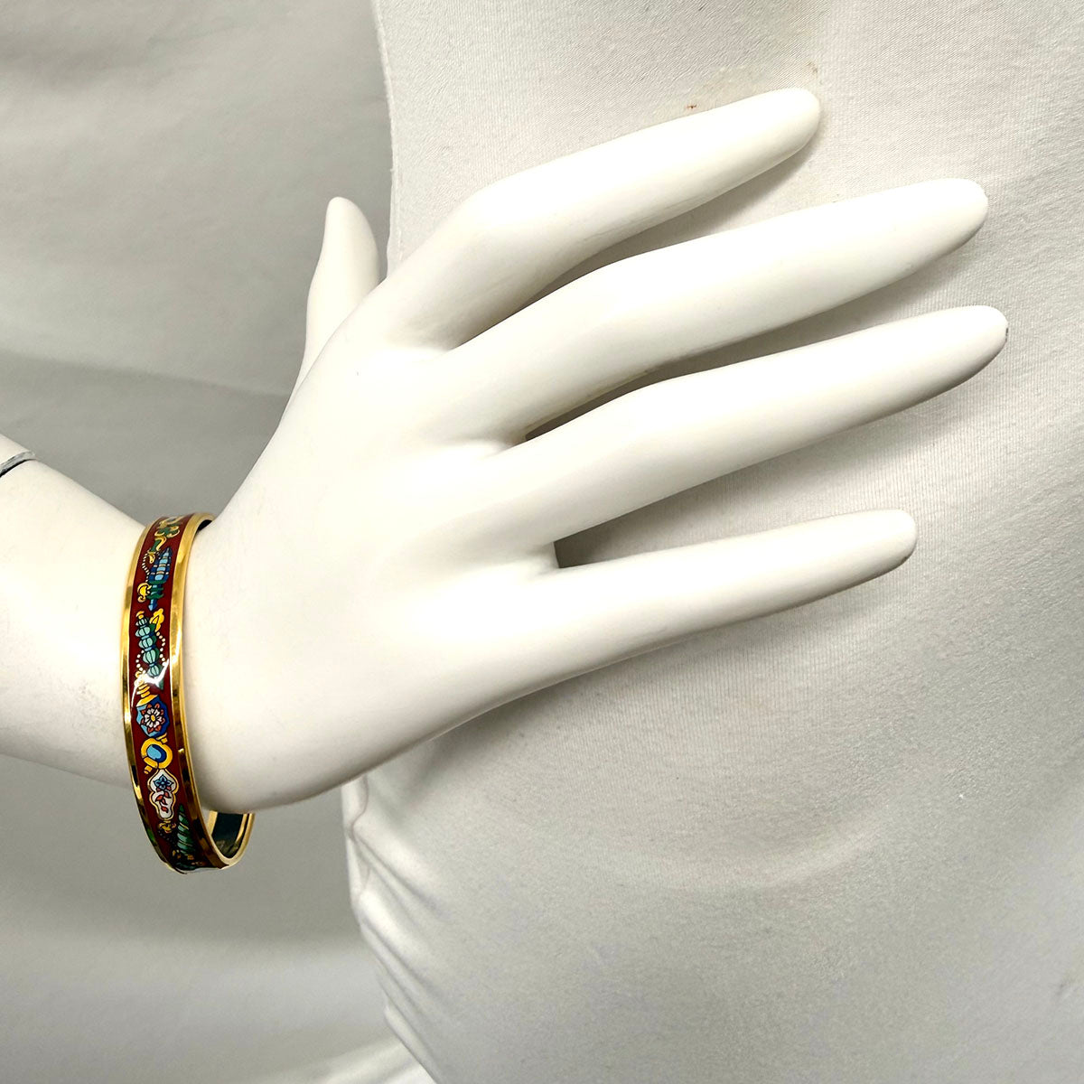 Hermes Narrow Enamel Bangle Bracelet