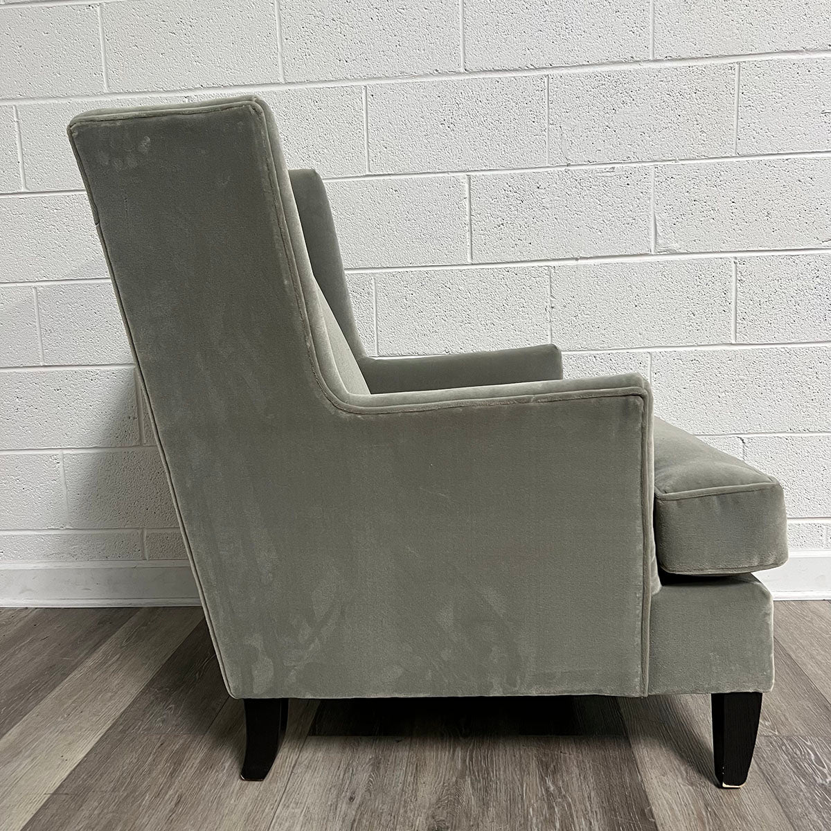 Gray Velour Lounge Chair