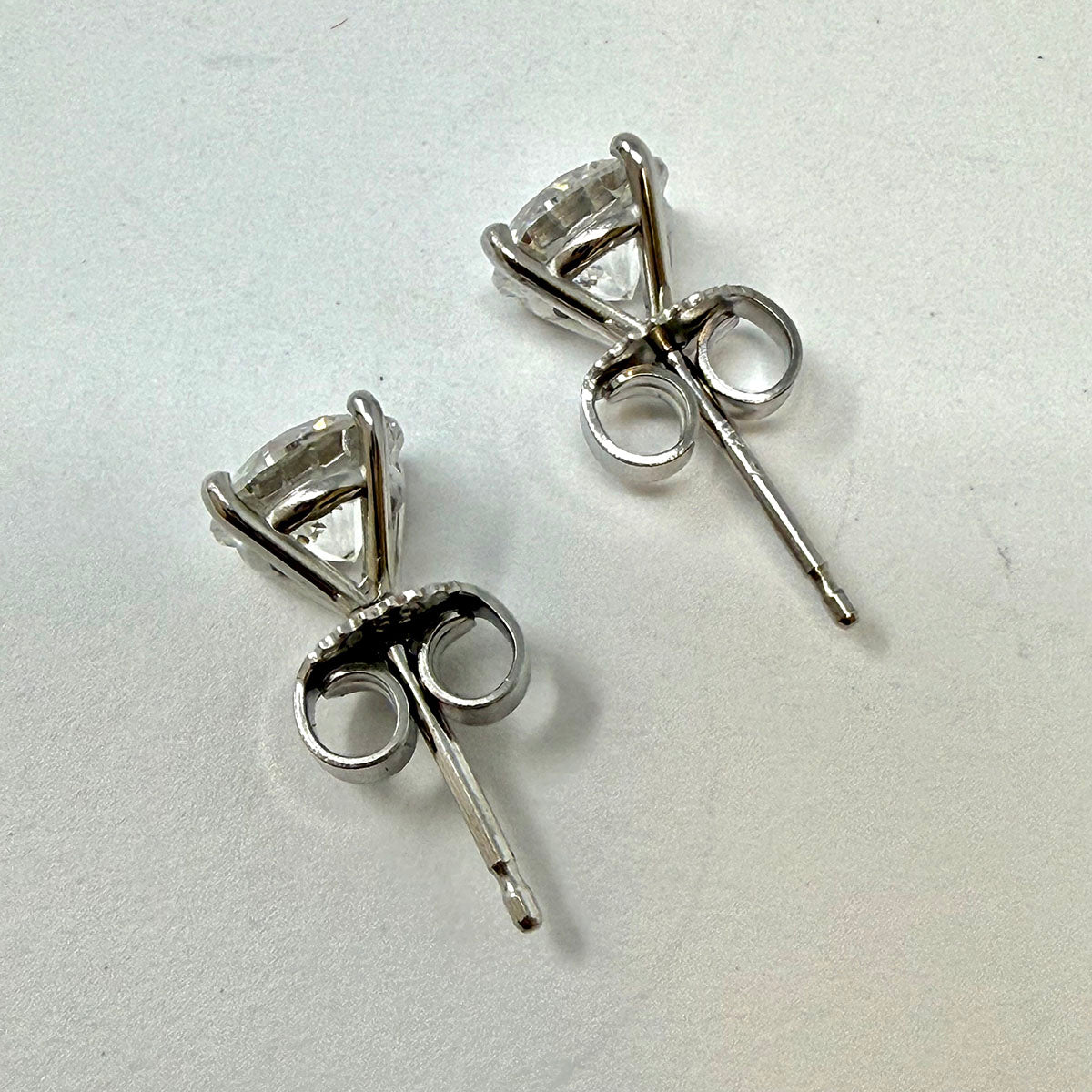 14K White Lab Grown Diamond Stud Earrings