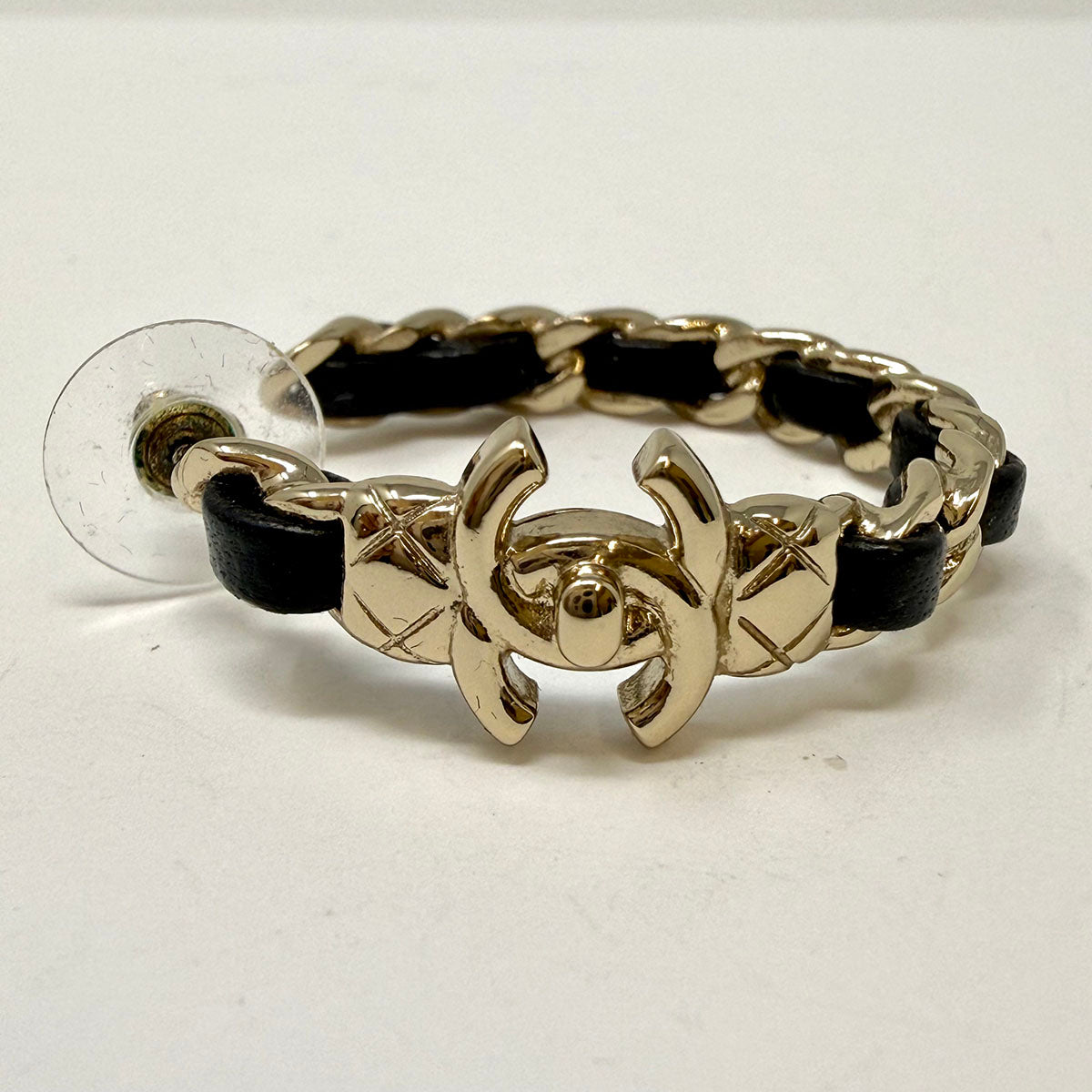 Chanel Quilted CC Turnlock Chain Hoop Earrings