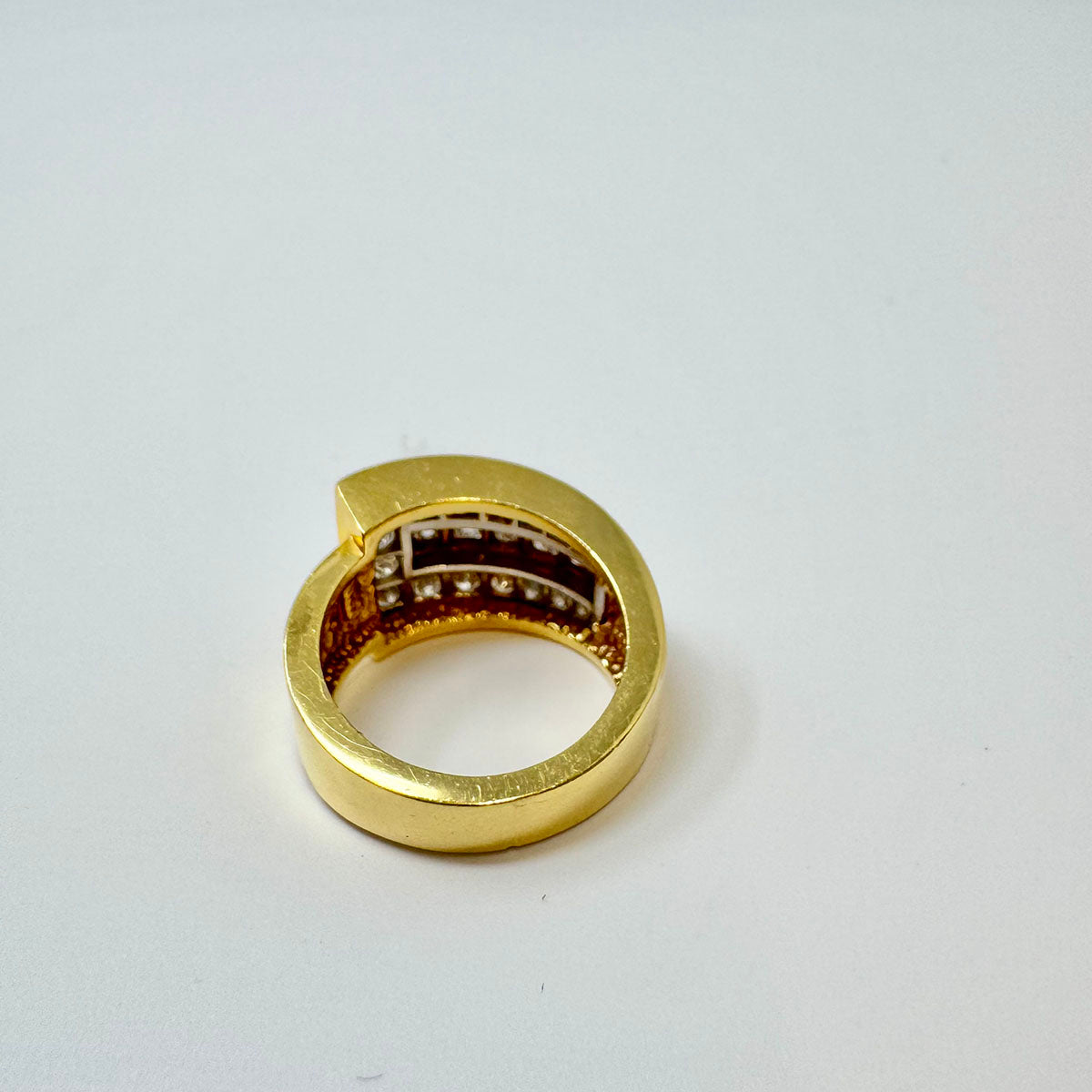 Montreaux Platinum and 18K Gold 3 Row Ring with 18 Diamonds