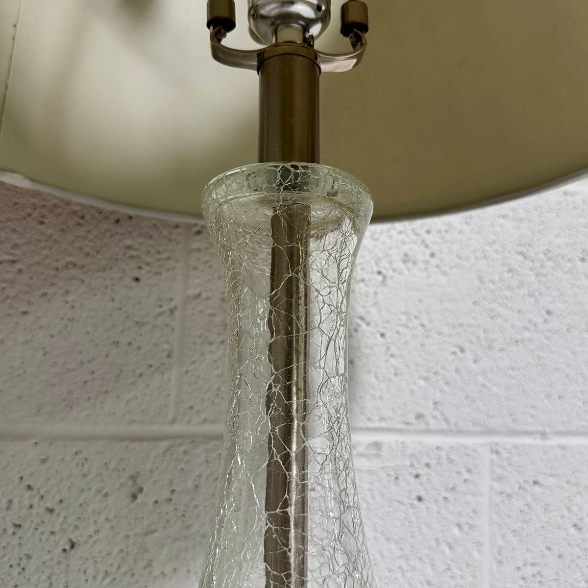 Pair of Clear Crackle Glass Table Lamps