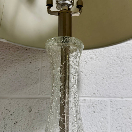 Pair of Clear Crackle Glass Table Lamps