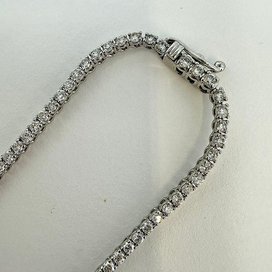 14K White Gold 4.25 ct.  Lab Grown Diamond Tennis Necklace