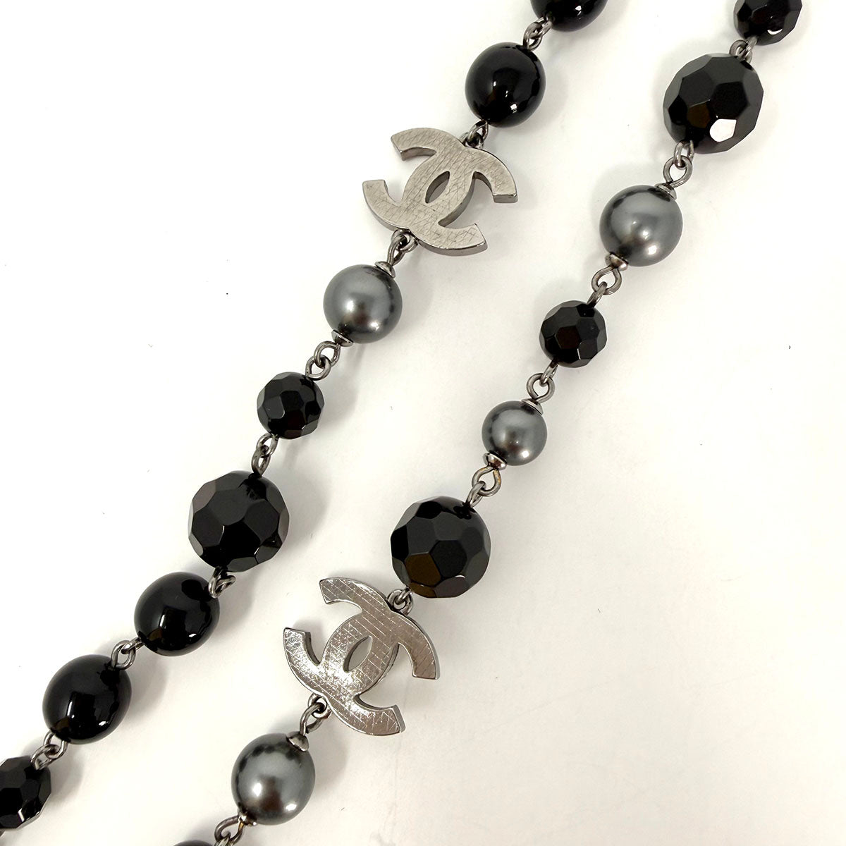 Chanel Faceted Beaded CC Station Necklace