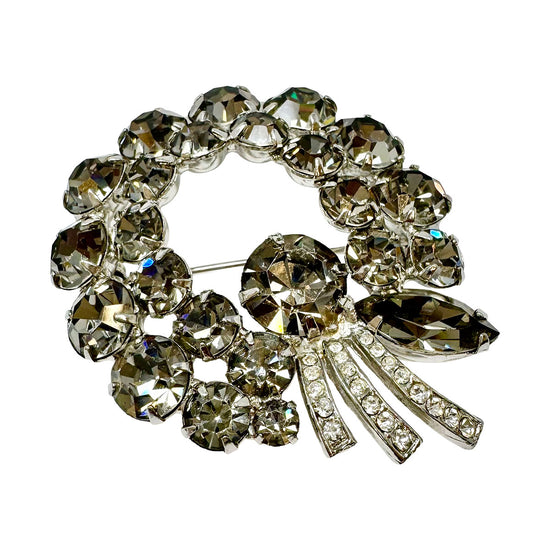 Weiss Rhinestone Wreath Pin