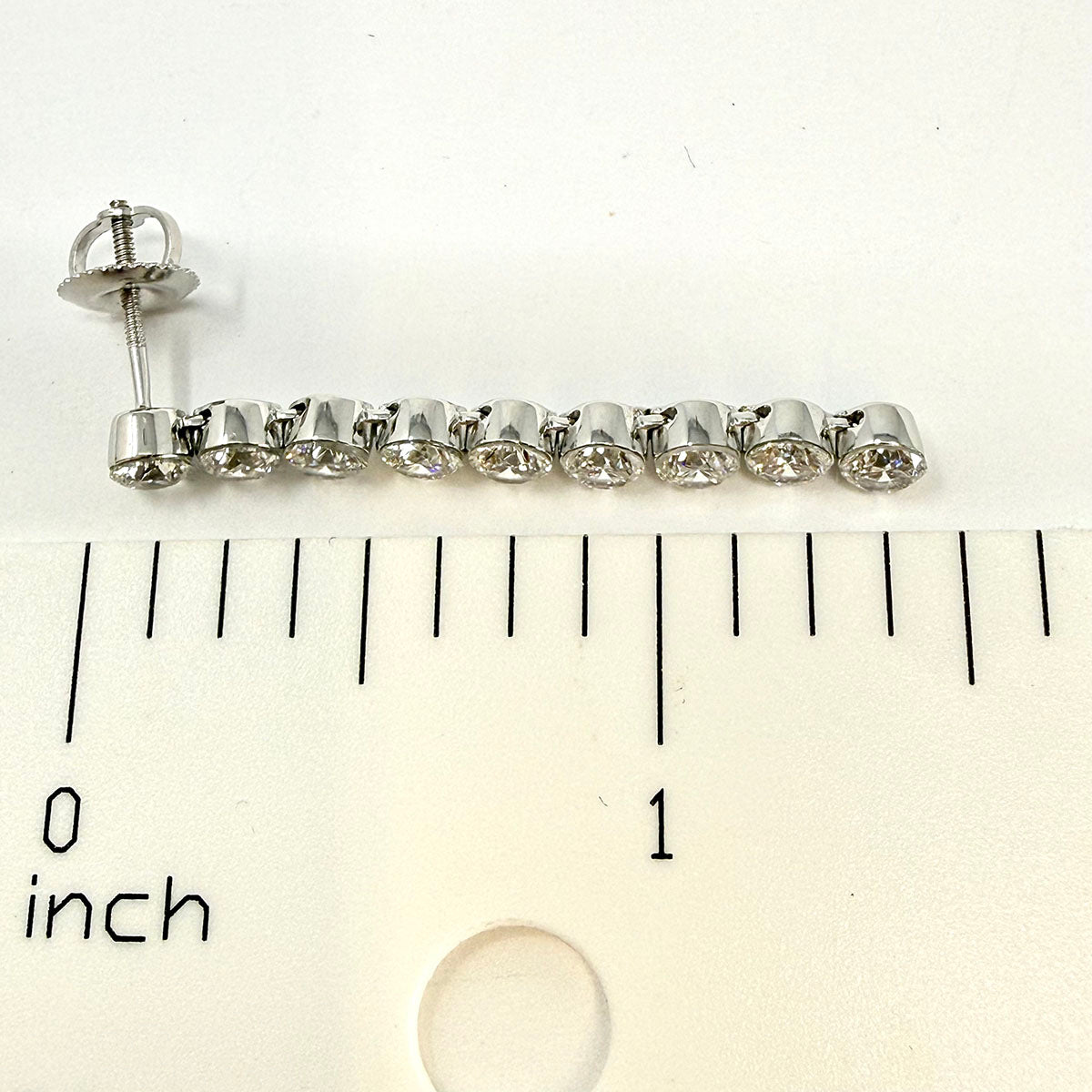 14K White Gold 9 Drop Lab Grown Diamond Earrings