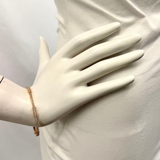 18K Rose Gold Hinged Bracelet with Diamond