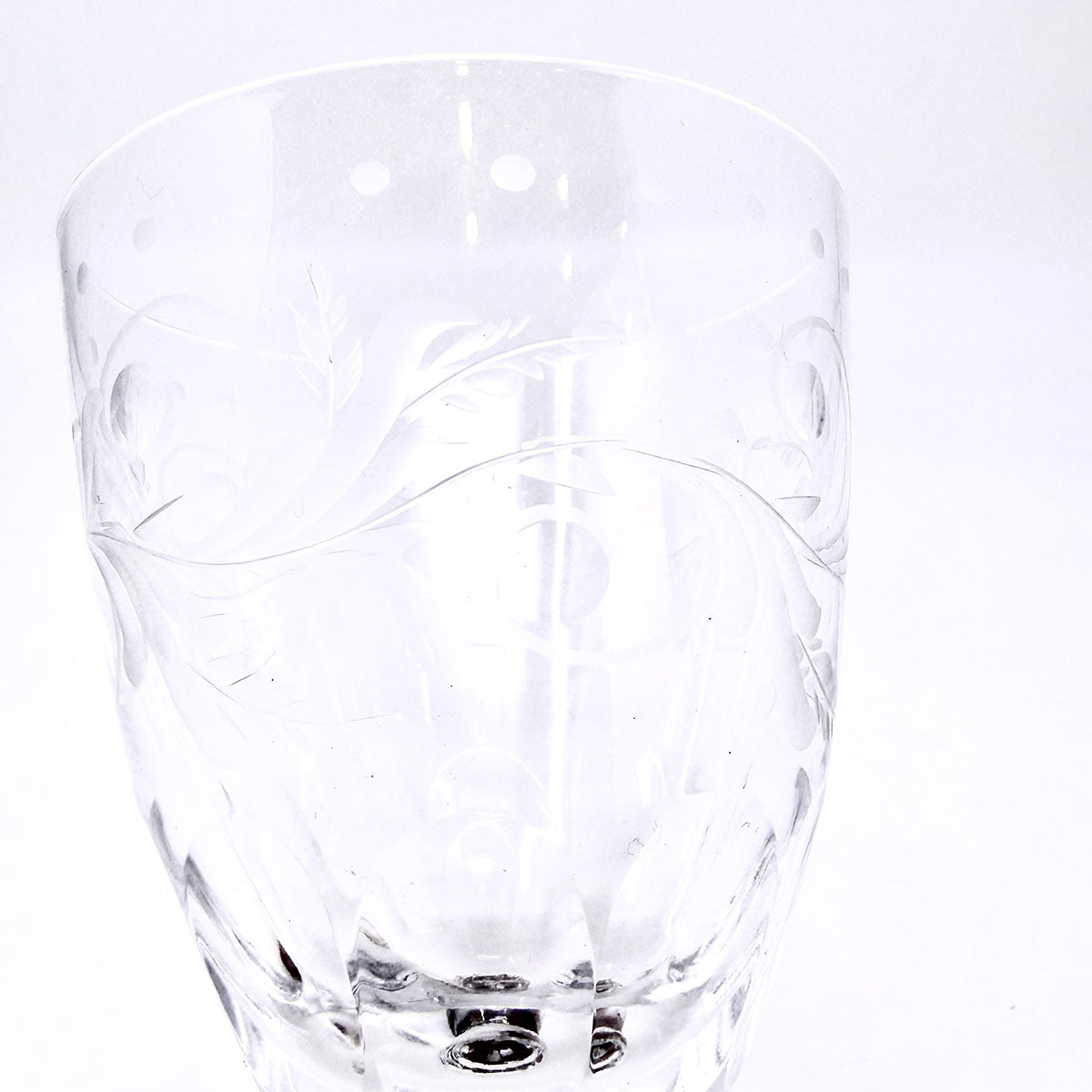 Set of 8 Hand Etched Crystal Stemware