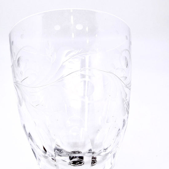 Set of 8 Hand Etched Crystal Stemware