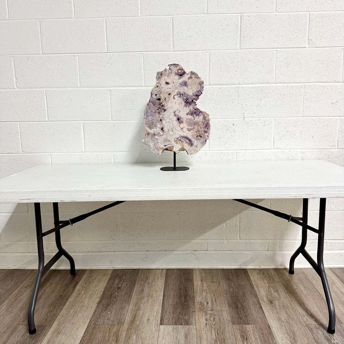 Rose Amethyst Sculpture on a Stand