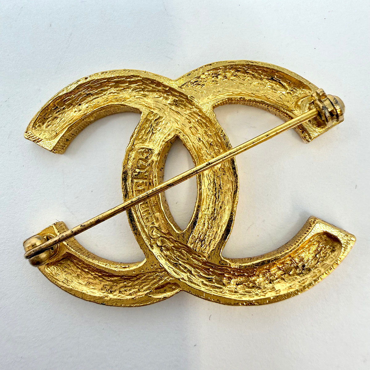 Chanel Interlocking CC Pin with Crystal