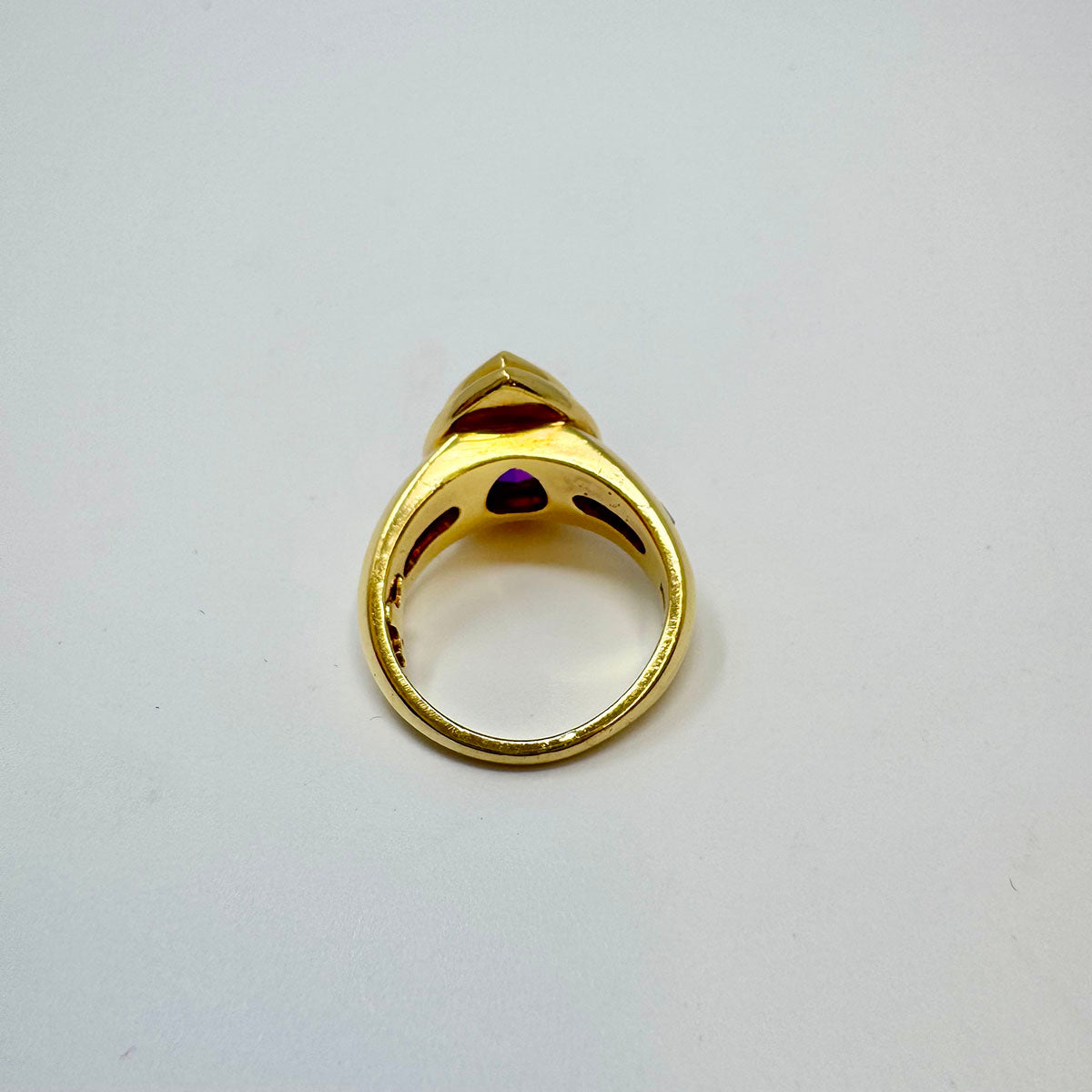 Susan Berman 18K Gold Ring with Amethyst and Diamond