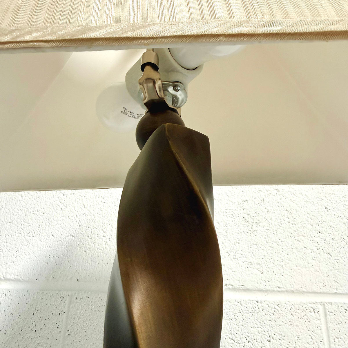 Pair of Twisted Column with Clear Orb and Metal Base Lamps