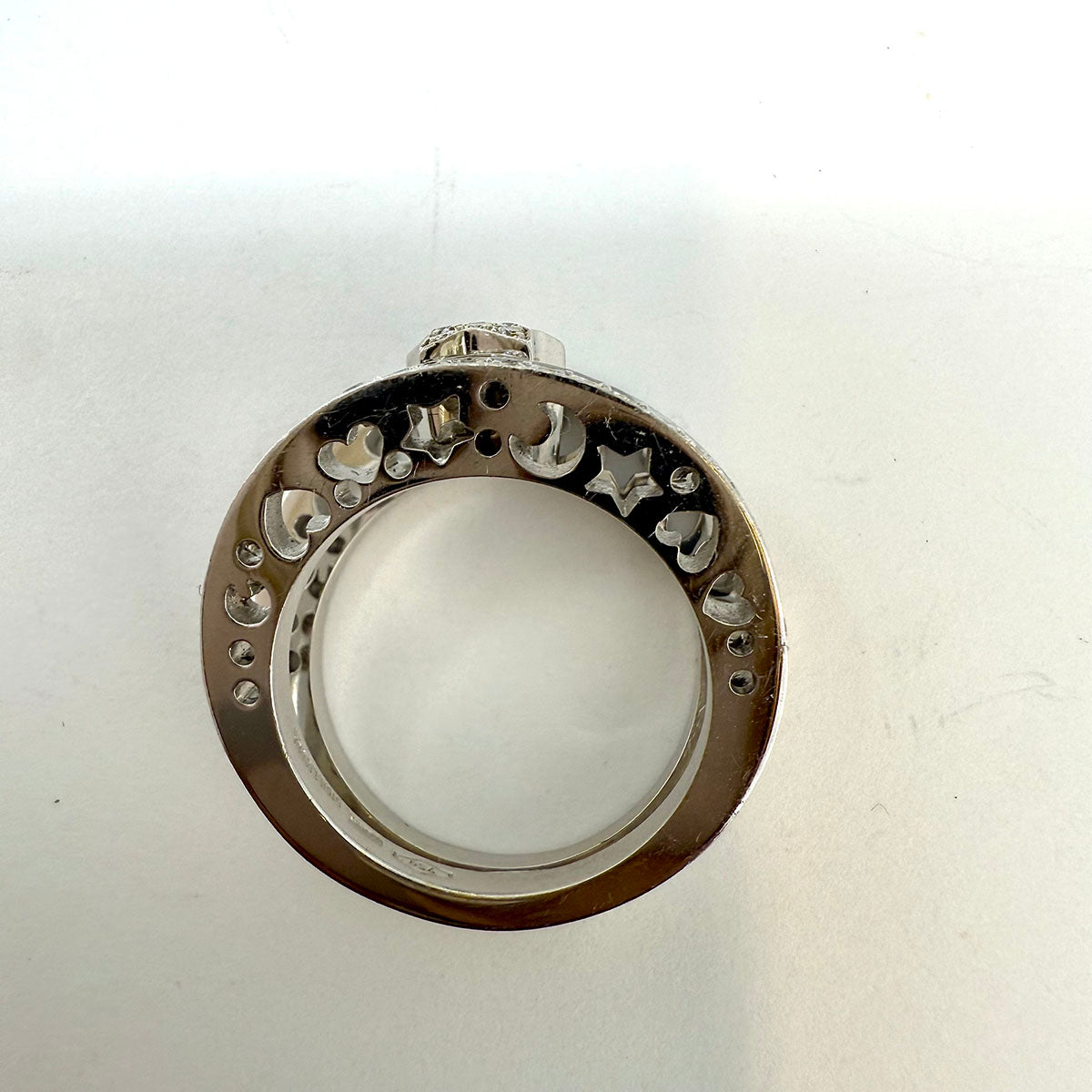 Giolomoda 18K White Gold Star Design Diamond Ring