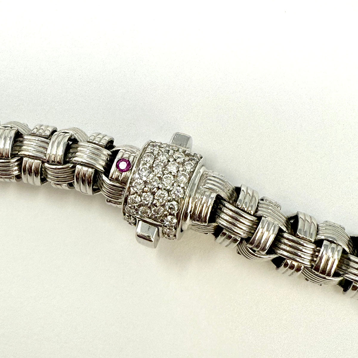 Roberto Coin 18K White Gold "Appassionato" Bracelet with Diamond Clasp