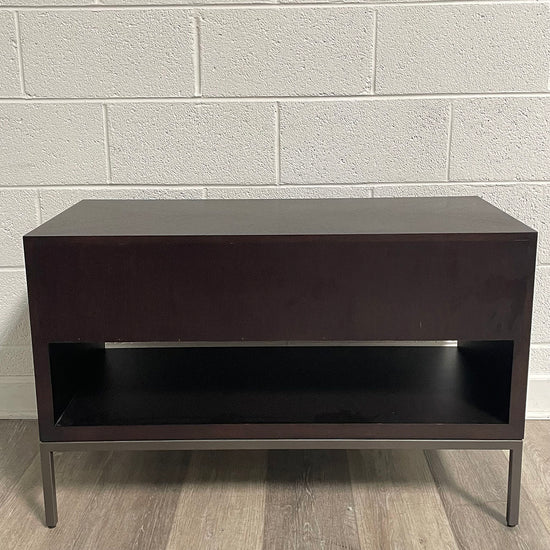 Brown Nightstand With 1 Drawer & 1 Shelf