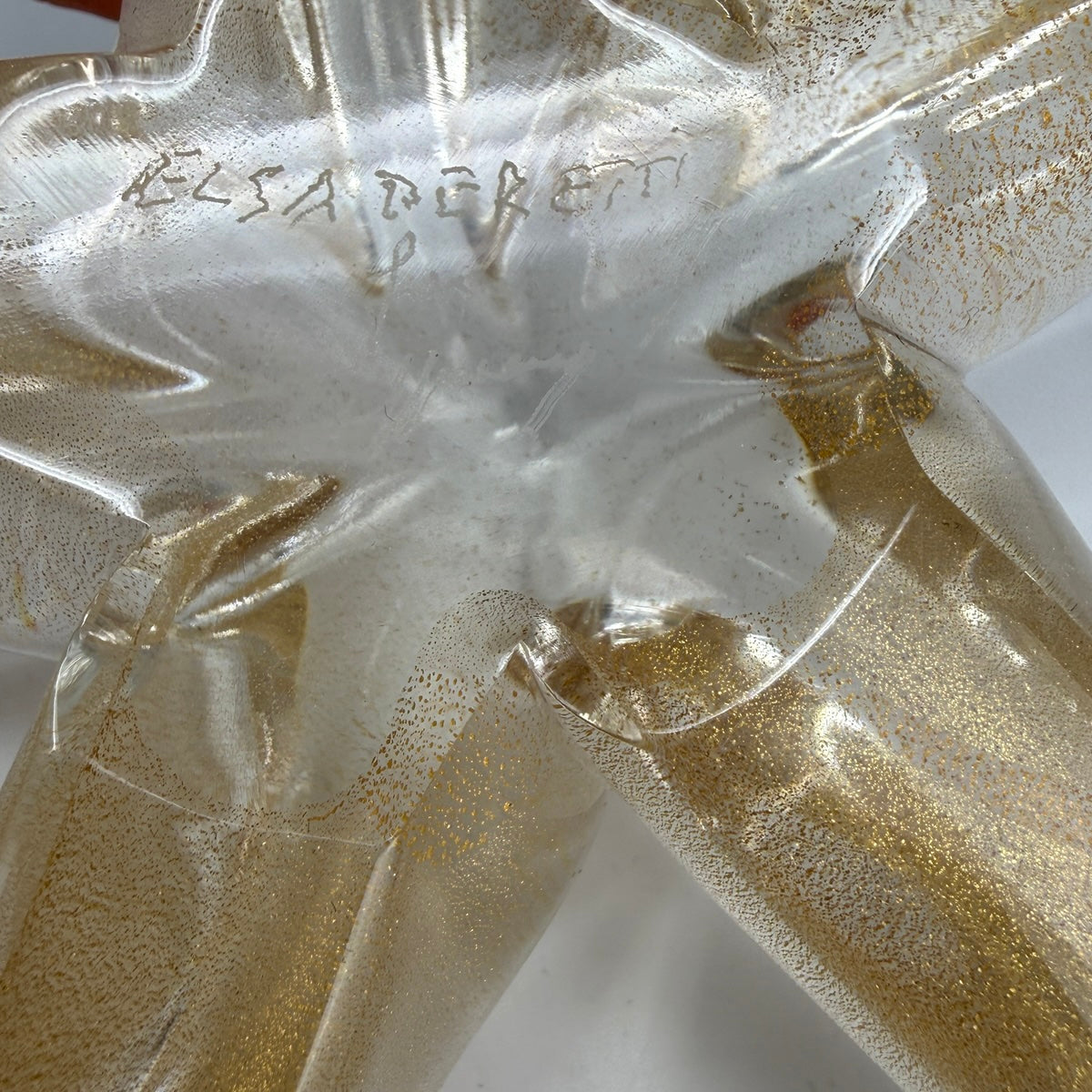 Elsa Peretti for Tiffany Starfish Murano GLass w Gold Flecks Paperweight