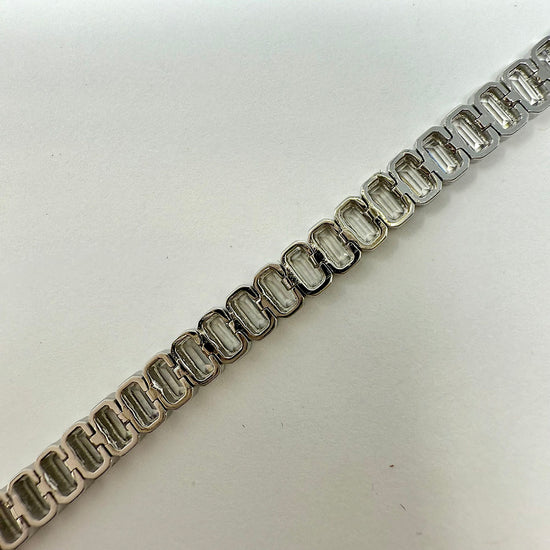 7" Bezel Set Emerald Cut CZ Tennis Bracelet set in Sterling Silver