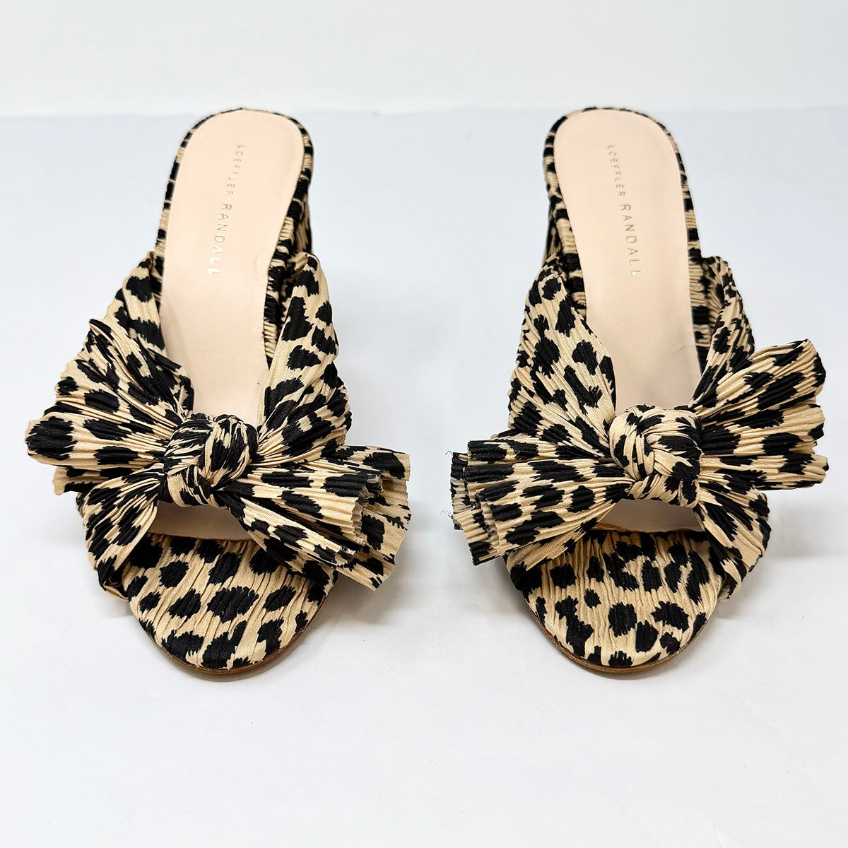 Loeffler Randall Animal Print Bow Accents Slides