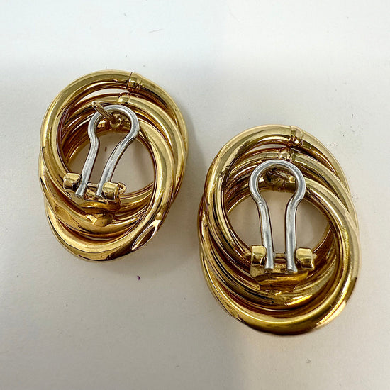 14K Gold Round Swirl  Earrings