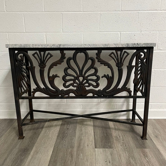 Marble Top Console Table With Iron Base