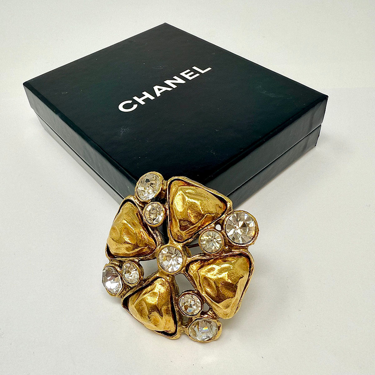 Chanel Robert Goossen Rate Clover Maltese Cross Crystal Brooch