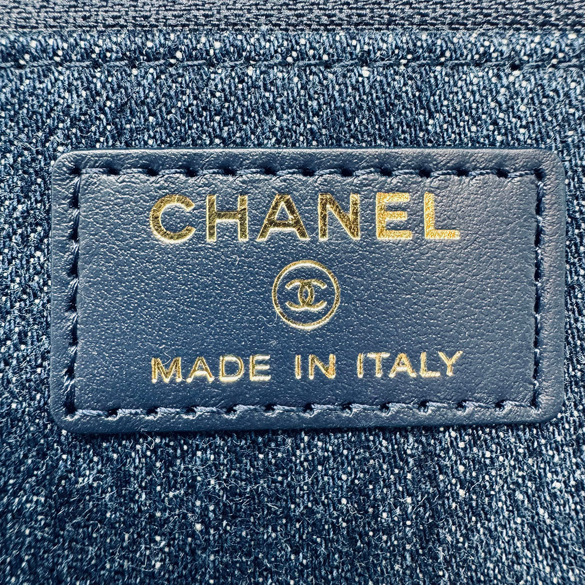 New Chanel 19 Denim Quilted Wallet on the Chain