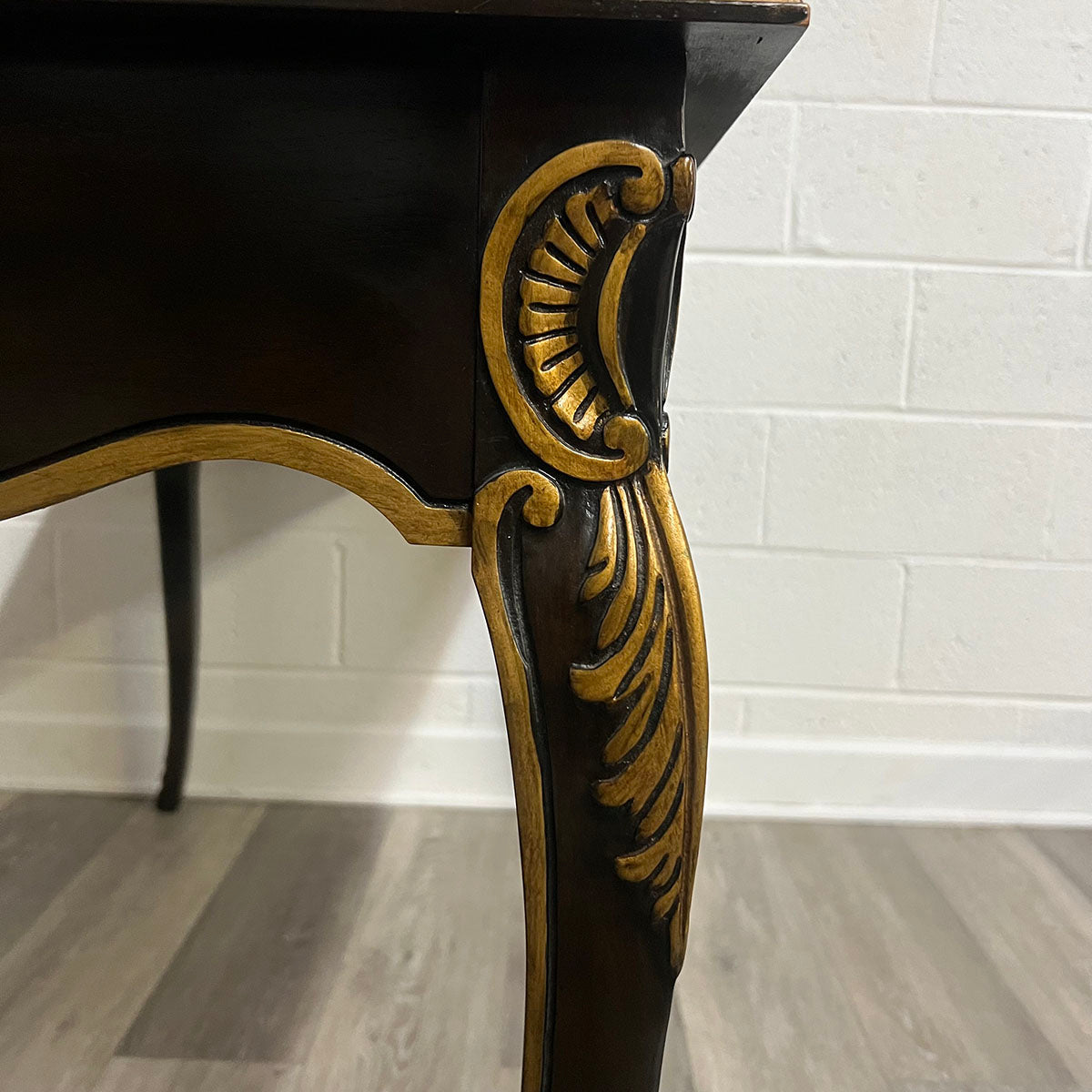 Console Table With Golden Accents