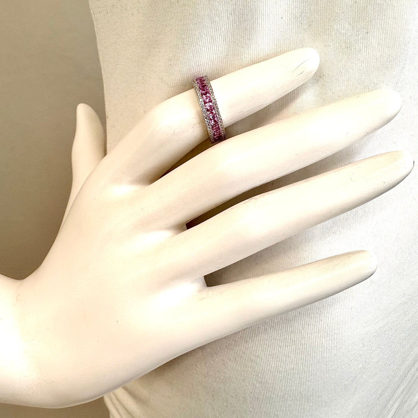 Bez Ambar Diamond and Pink Sapphire Eternity Ring