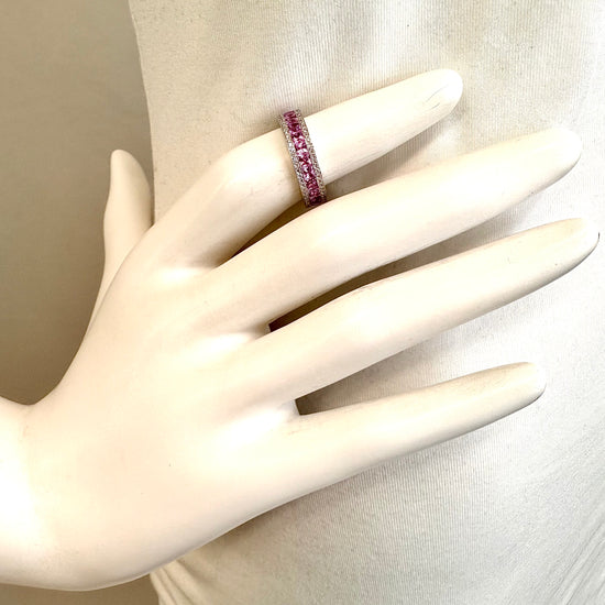 Bez Ambar Diamond and Pink Sapphire Eternity Ring