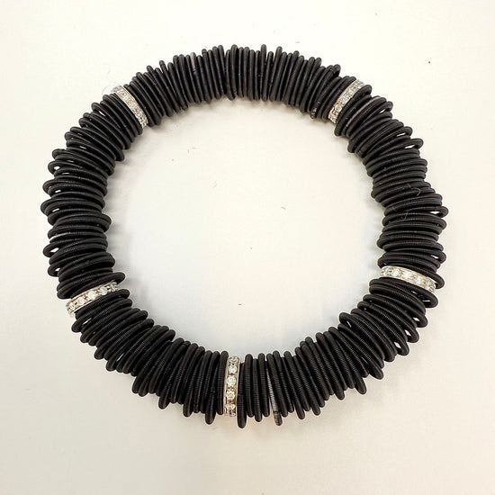 Michael Weggenmann Anodizel Steel Bracelet with 5 Diamond Rondels