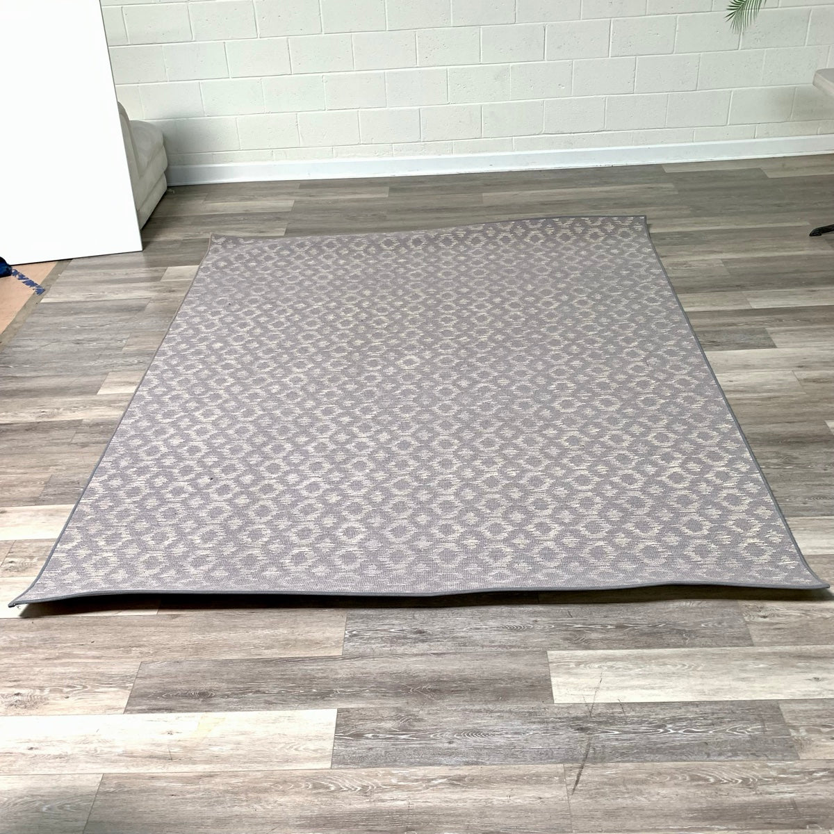 Gray and Tan Thin Low Pile Mat Rug